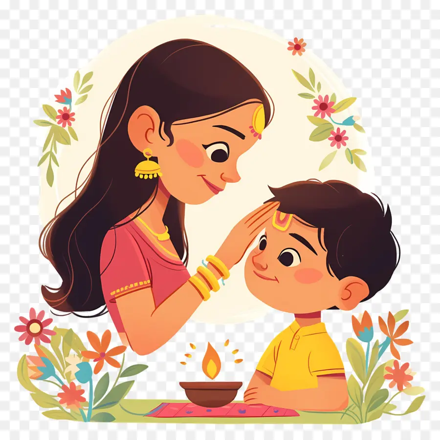 Bhai Dooj，Anne Ve Çocuk PNG