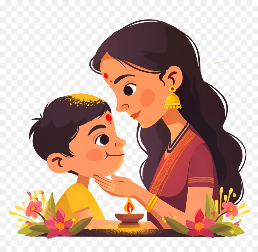 Bhai Dooj，Anne Ve Çocuk PNG