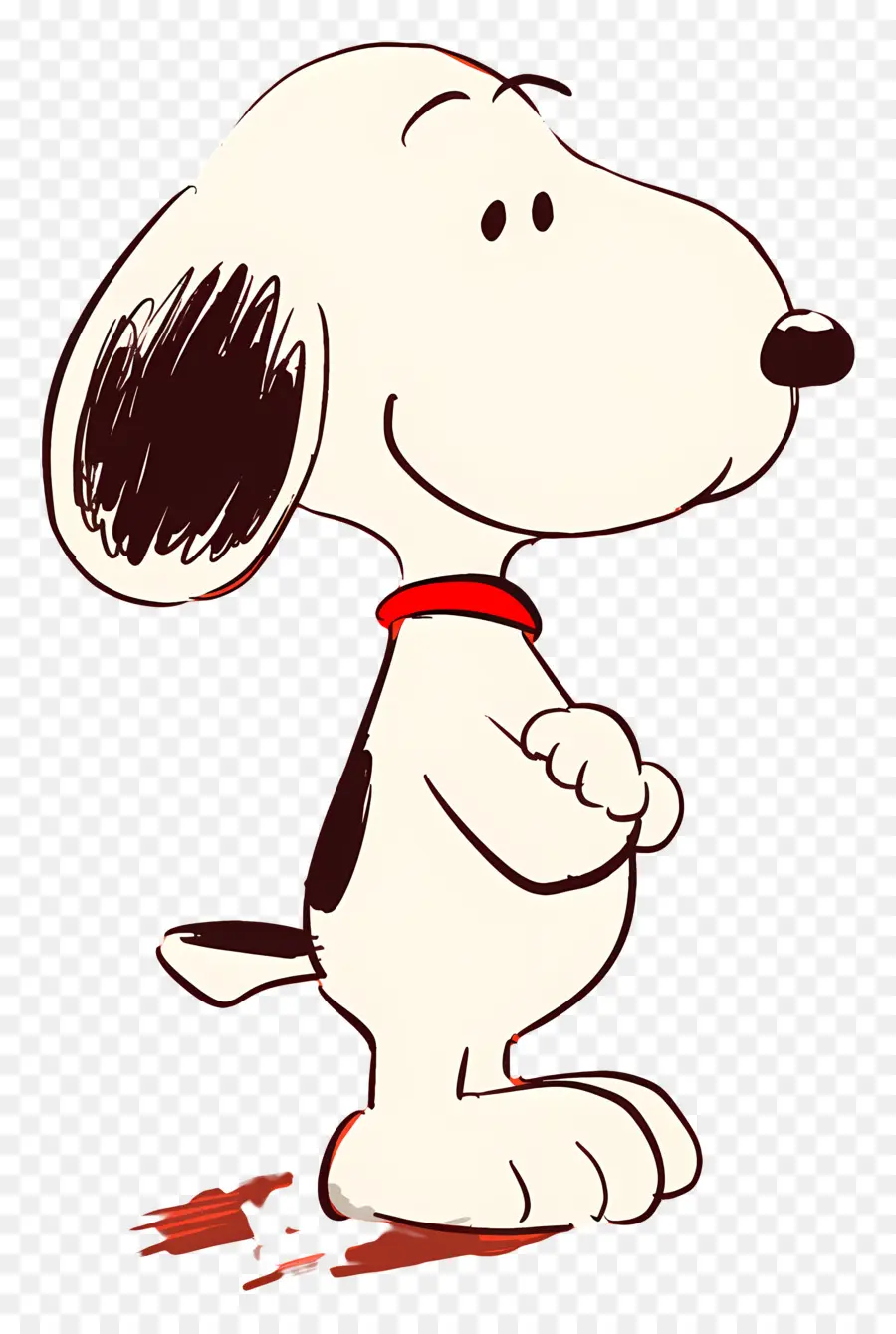 Snoopy，Kırmızı Yakalı Karikatür Köpek PNG