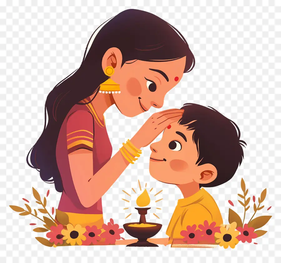 Bhai Dooj，Anne Ve Çocuk PNG