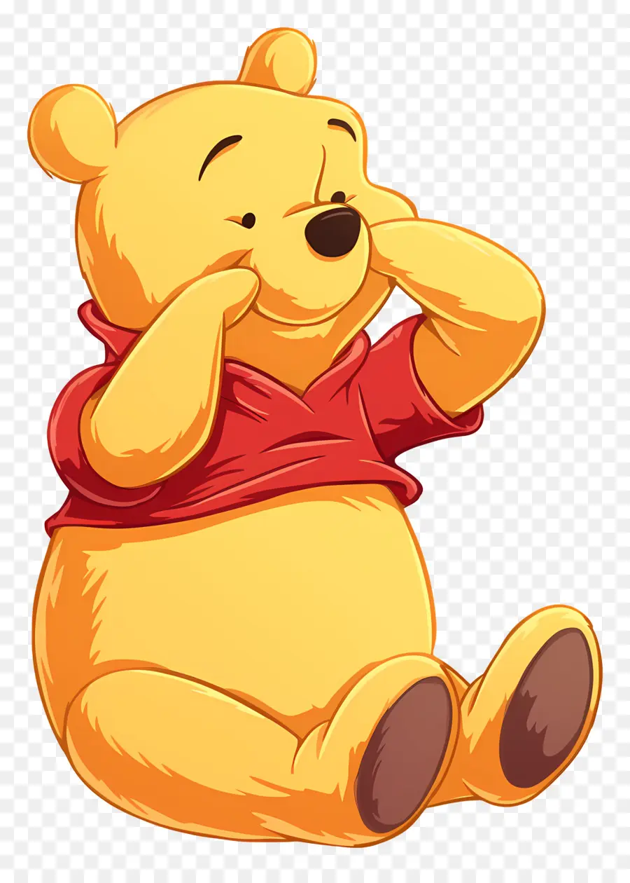 Winnie The Pooh，Sarı Ayı Kulaklarını Kapatıyor PNG