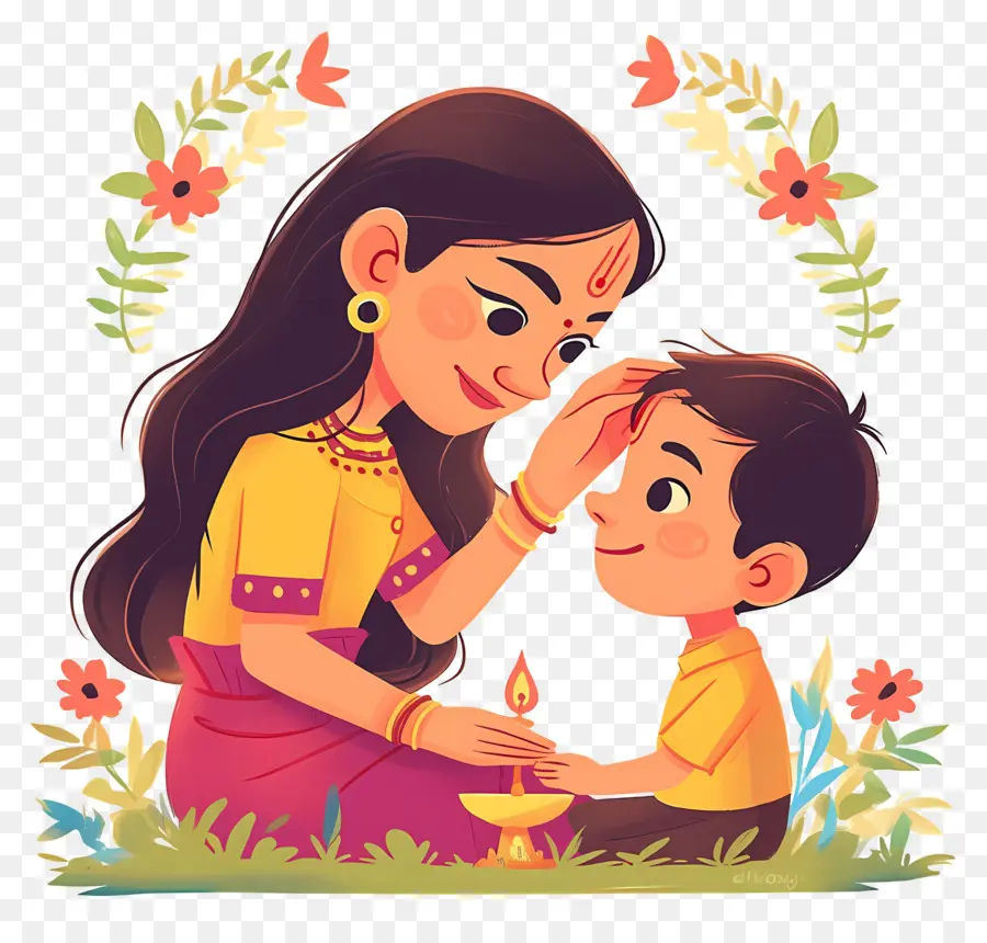 Bhai Dooj，Anne Ve Çocuk PNG