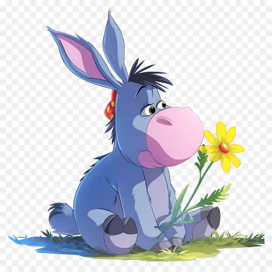 Eeyore，Çiçekli Eşek PNG