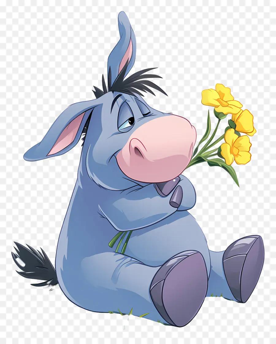 Eeyore，Çiçekli Eşek PNG