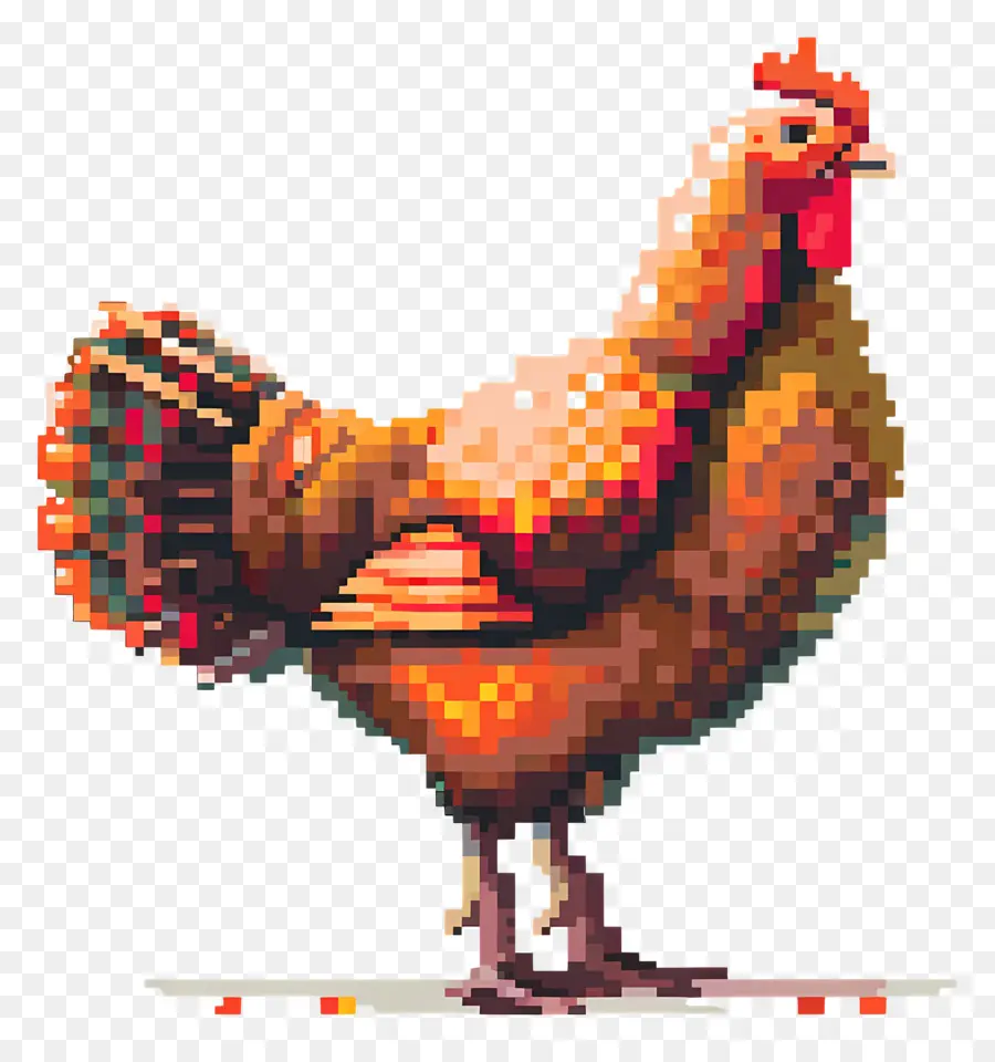 Pixel Şükran Günü Türkiyesi，Pikselli Tavuk PNG