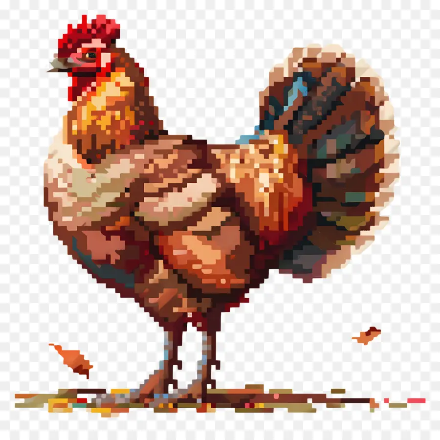 Pixel Şükran Günü Türkiyesi，Renkli Horoz PNG