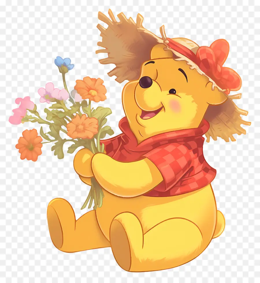 Winnie The Pooh，Çiçekli Ayı PNG