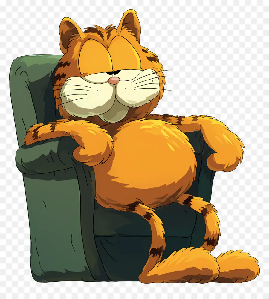 Garfield，Sandalyede Turuncu Kedi PNG