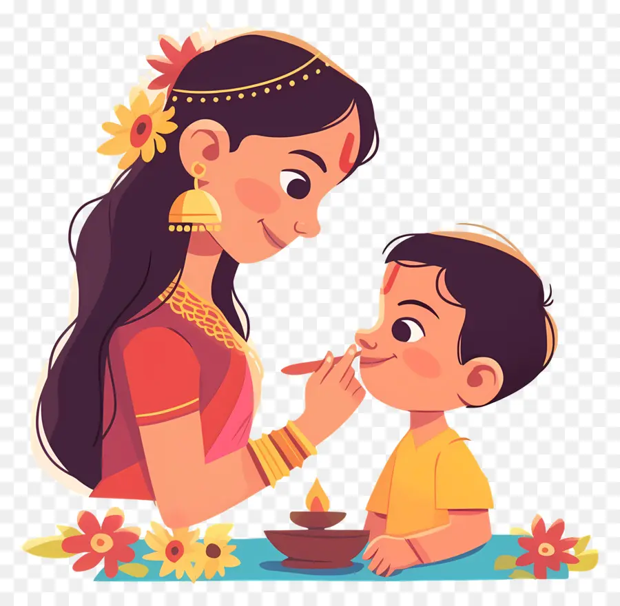 Bhai Dooj，Anne Ve Çocuk PNG