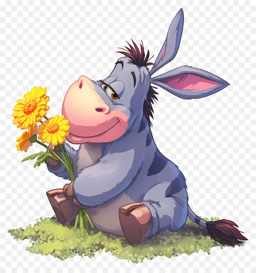 Eeyore，Çiçekli Eşek PNG