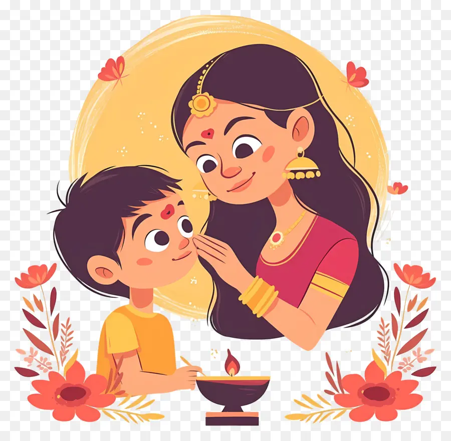 Bhai Dooj，Anne Ve Çocuk PNG