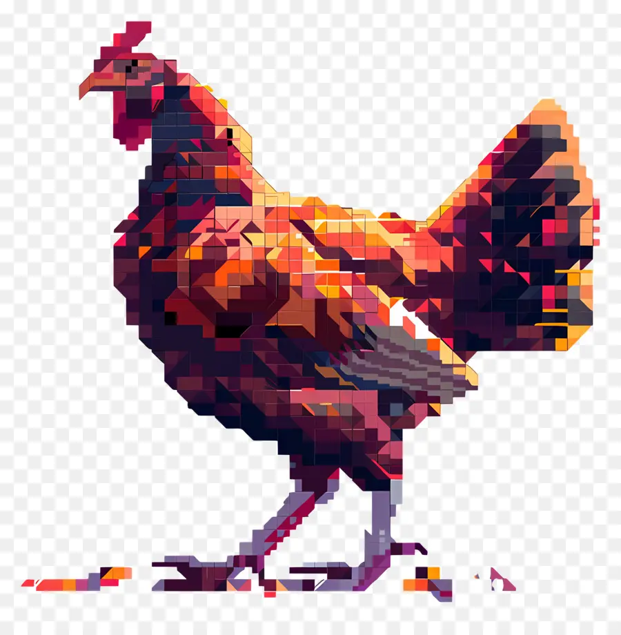 Pixel Şükran Günü Türkiyesi，Renkli Horoz PNG