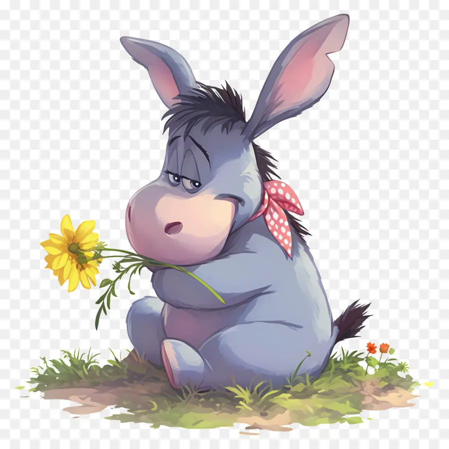 Eeyore，Çiçekli Eşek PNG