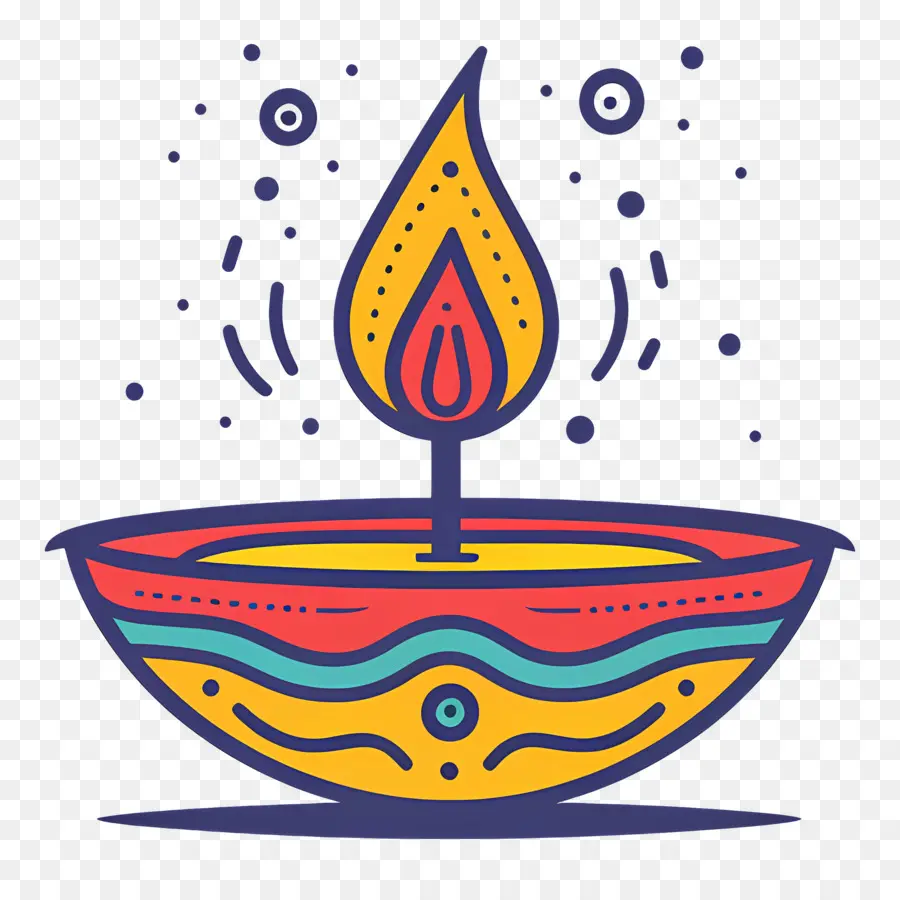 Diwali Lambası，Renkli Dia PNG