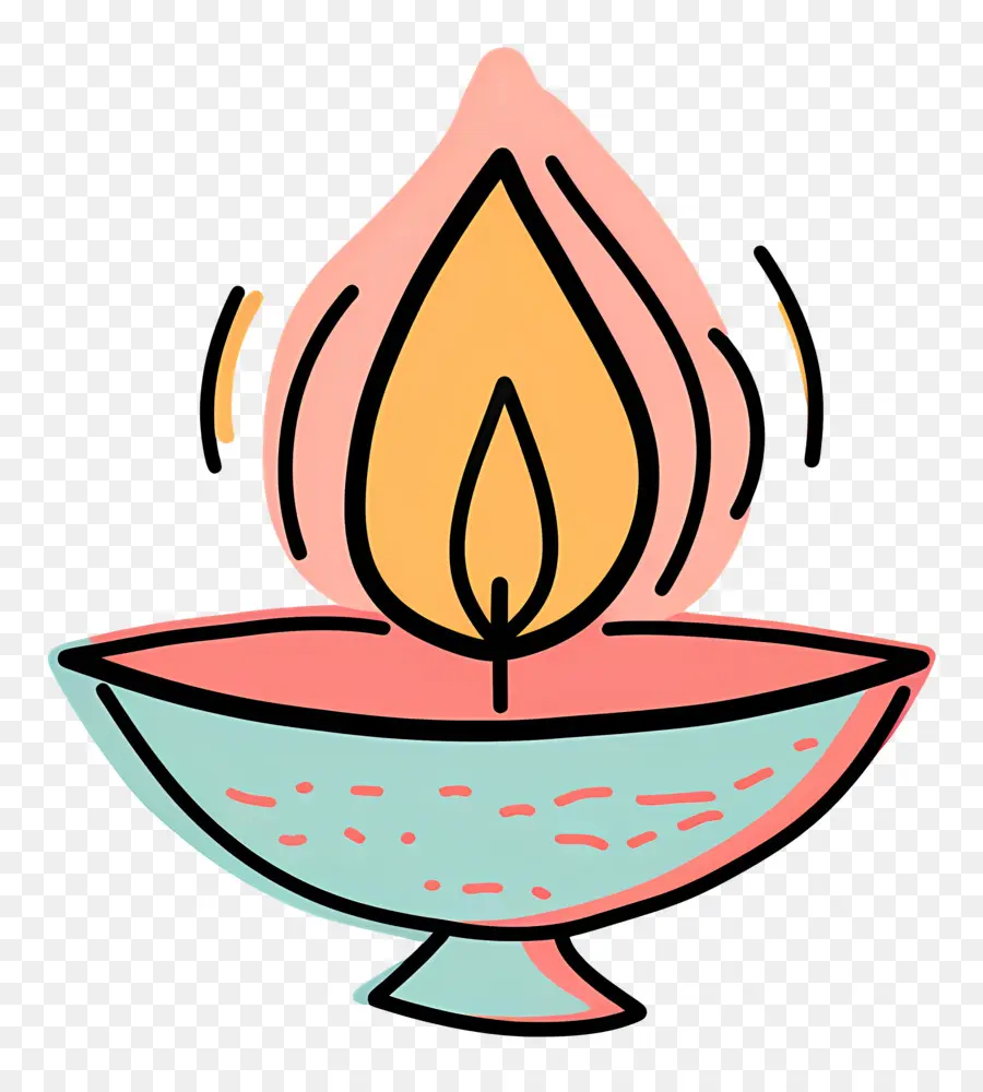 Diwali Lambası，Stilize Dia PNG