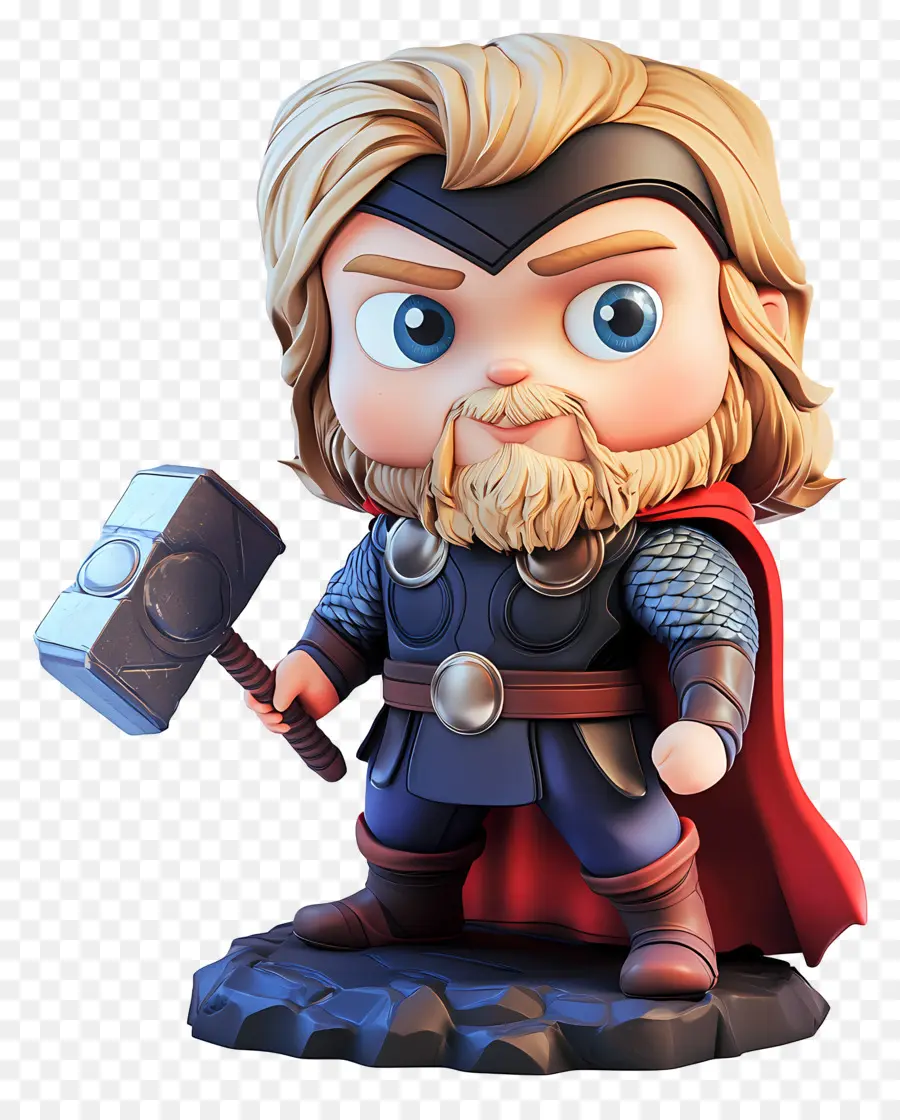 Thor，Çekiç Kullanan Sevimli Karakter PNG