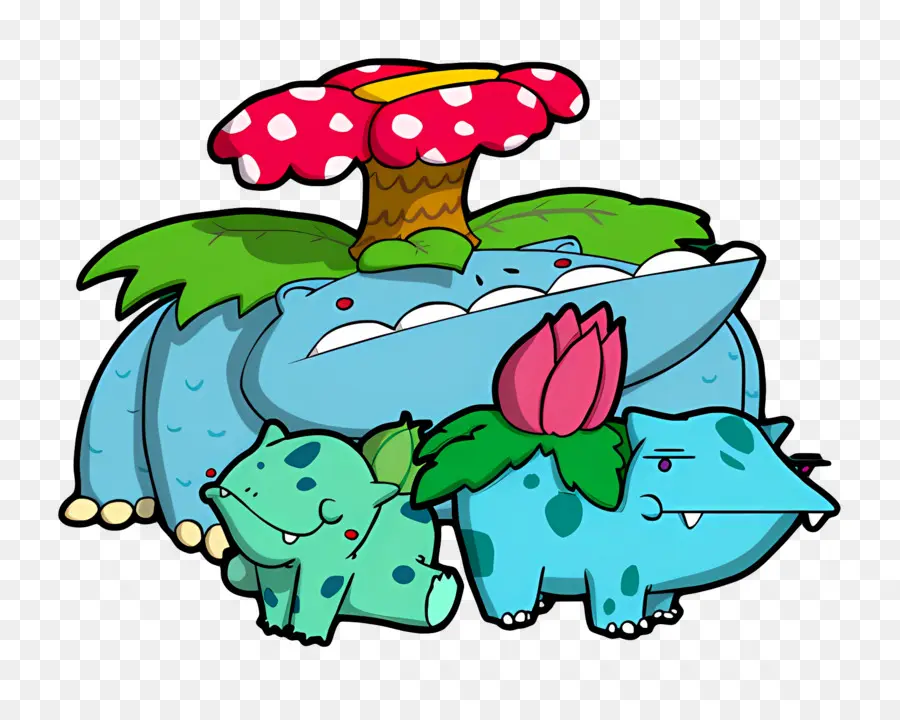 Bulbasaur，Çizgi Film Bulbasaur Ailesi PNG