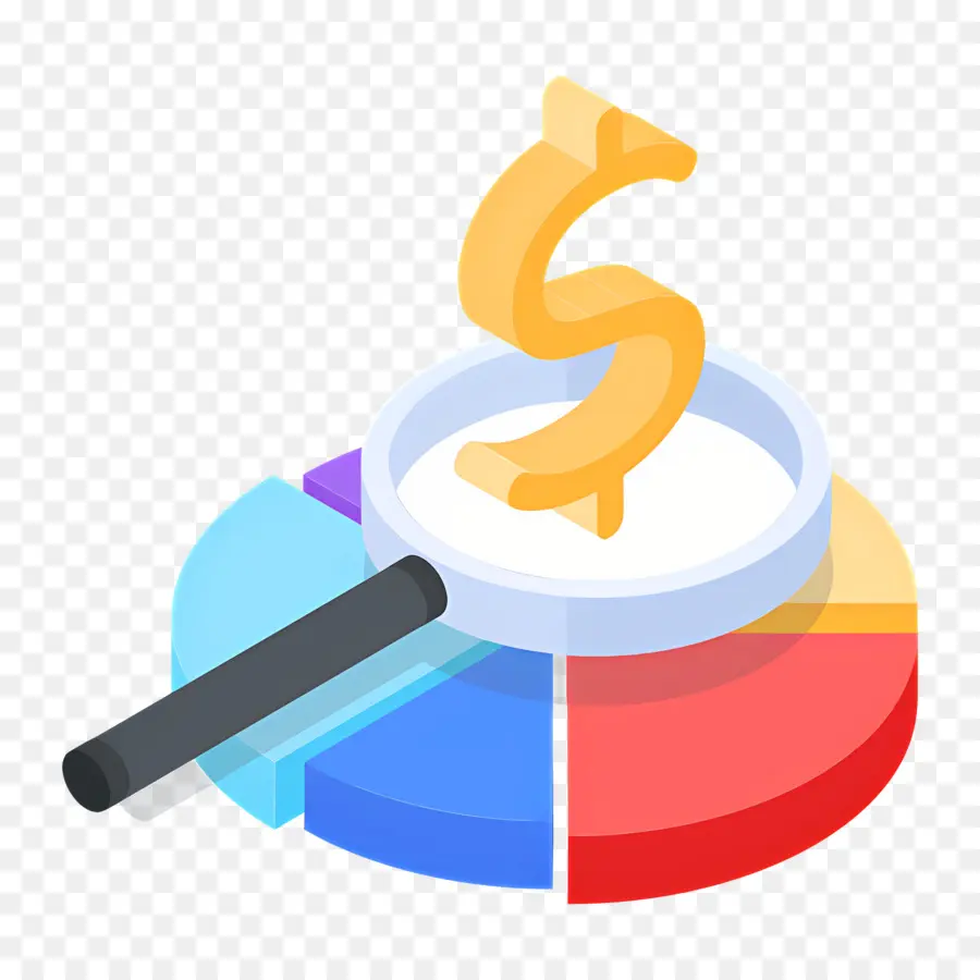 Yatırım Araştırması，Dolar İşareti Pasta Grafiği PNG