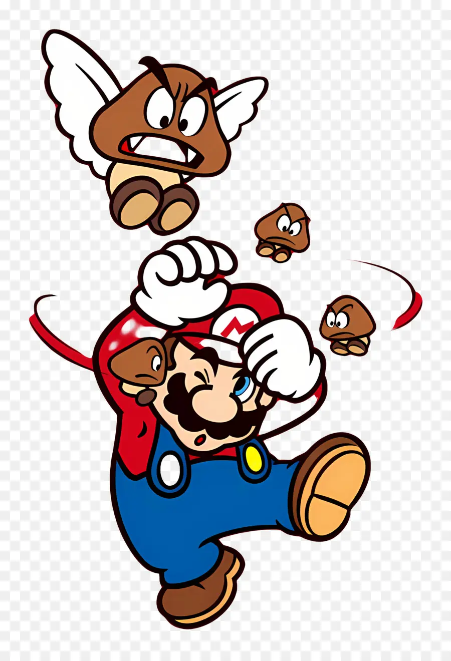 Süper Mario，Goombas'la Mario PNG