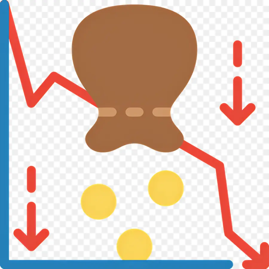 Yatırım Azaldı，Finansal Düşüş Grafiği PNG