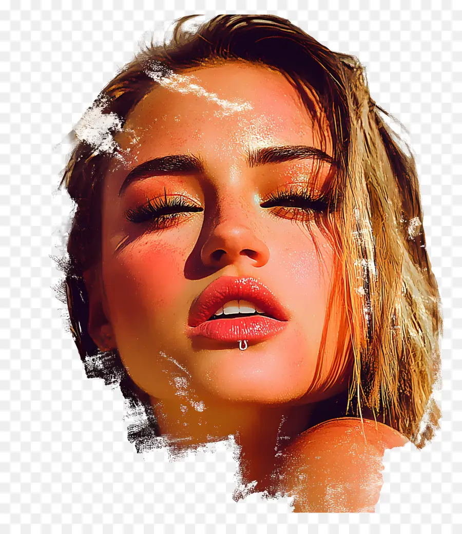 Miley Cyrus，Sanatsal Makyajlı Kadın PNG