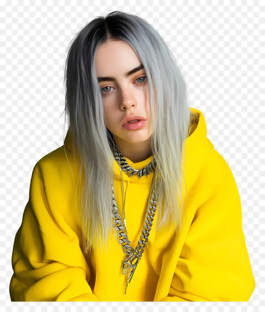 Billie Eilish，Sarı Kapüşonlu Kişi PNG