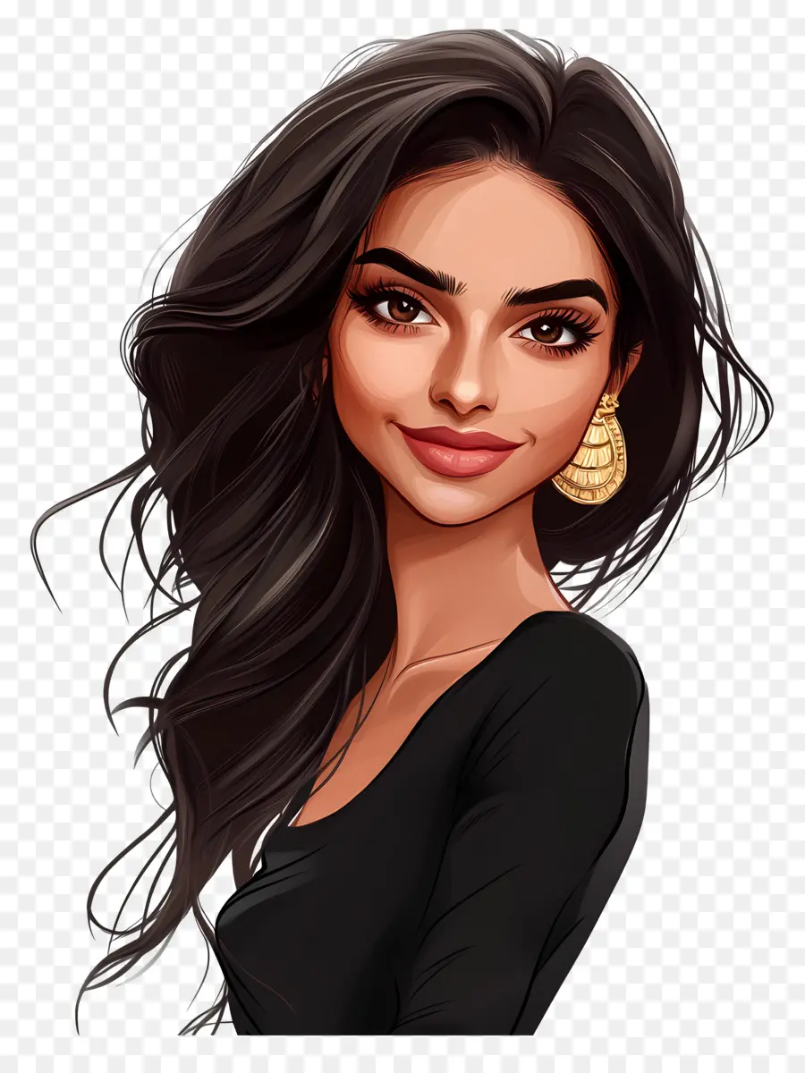 Deepika Padukone，Esmer Kadın Portresi PNG