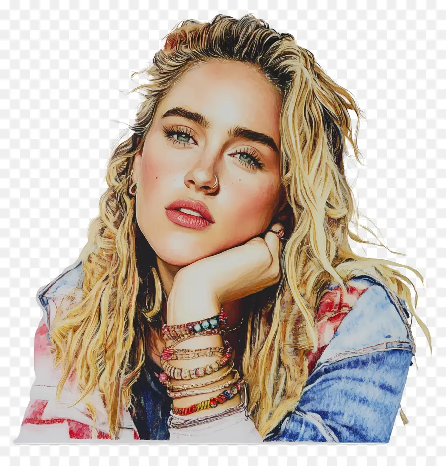 Miley Cyrus，Sarışın Kadın Portresi PNG