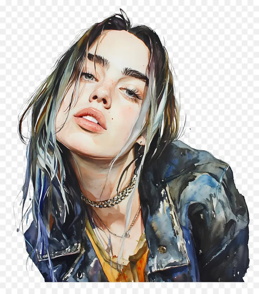 Billie Eilish，Şık Portre PNG