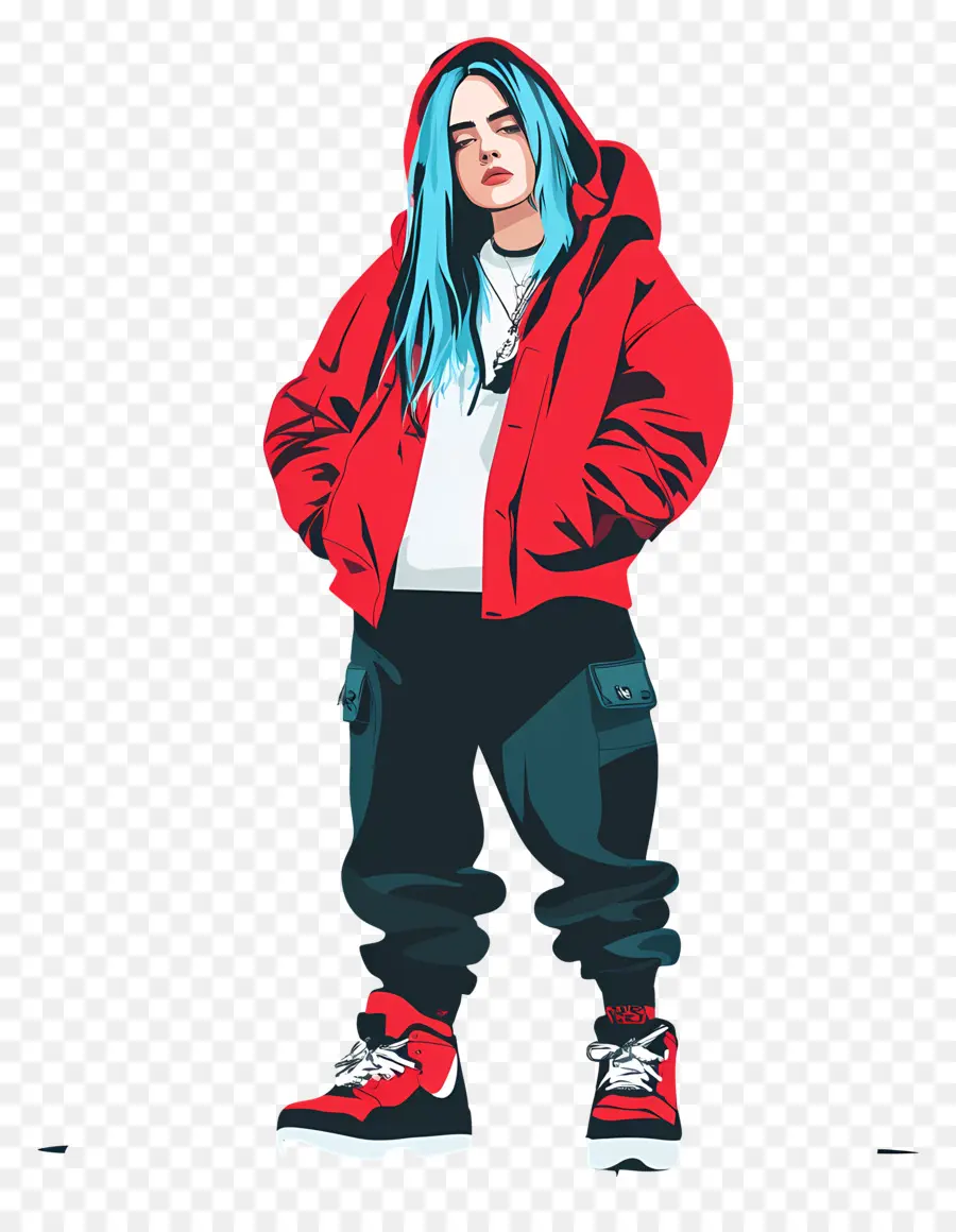 Billie Eilish，Kırmızı Ceket Karakteri PNG