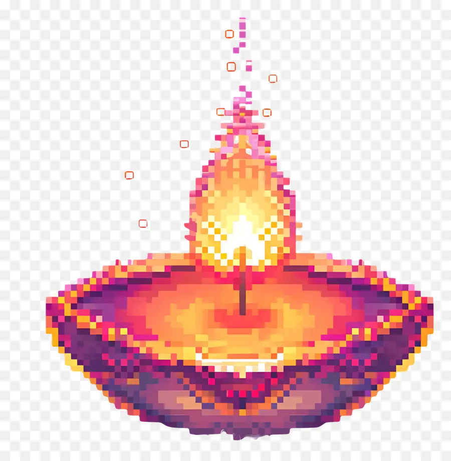 Piksel Diwali Diya，Piksel Mum PNG