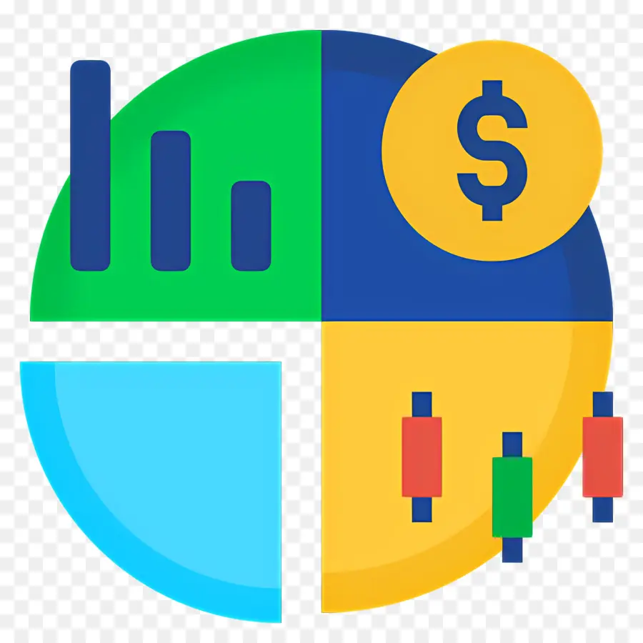 Borsa，Dolar Işareti Olan Pasta Grafiği PNG