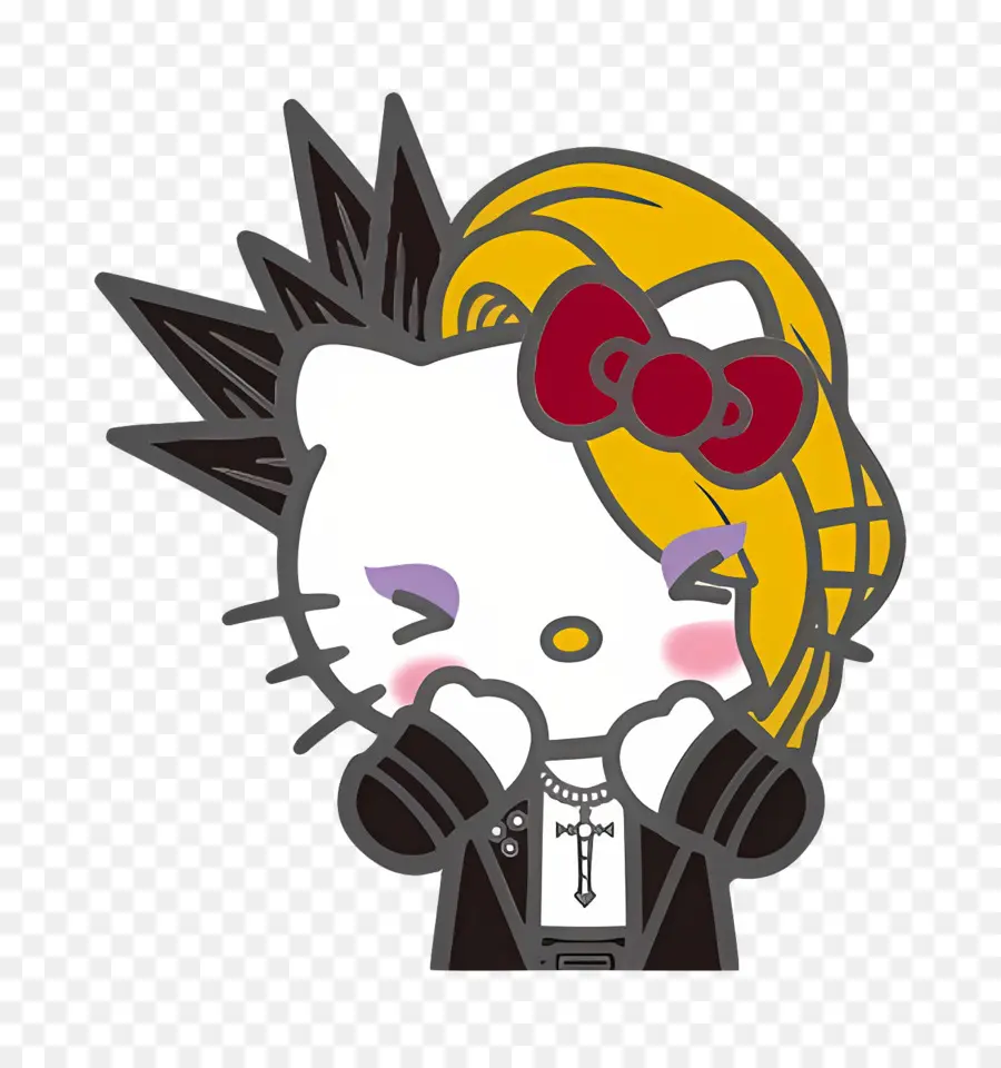 Yoshikitty，Punk Saç Modeliyle Hello Kitty PNG