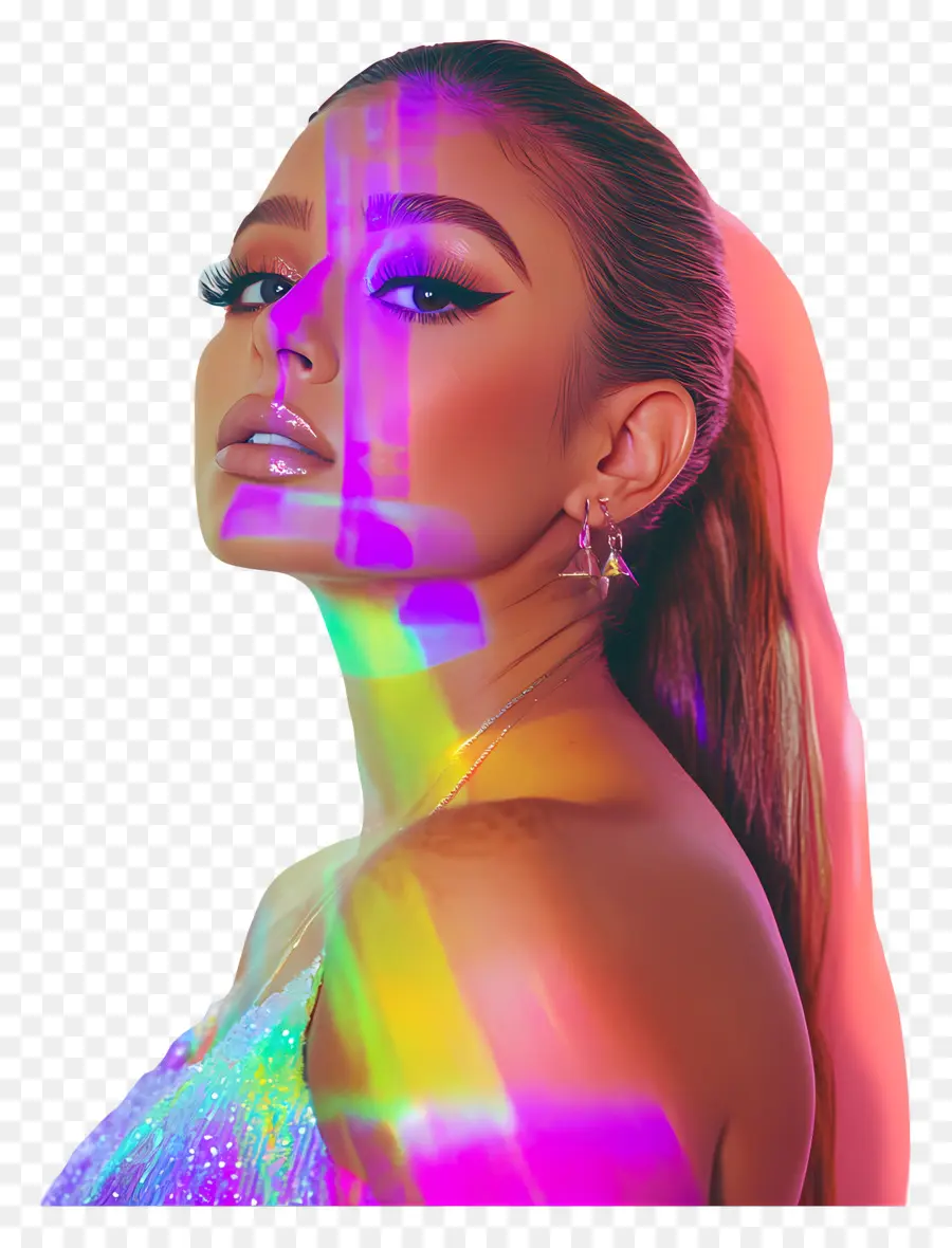 Ariana Grande，Renkli Portre PNG