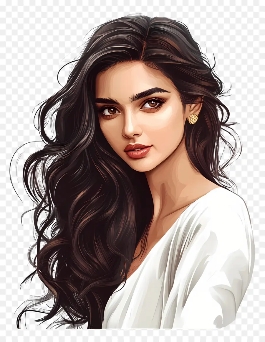 Deepika Padukone，Esmer Kadın Portresi PNG