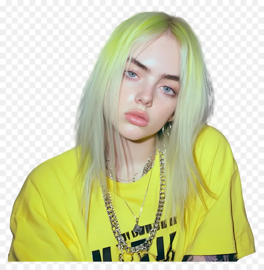 Billie Eilish，Sarı Kapüşonlu Kişi PNG