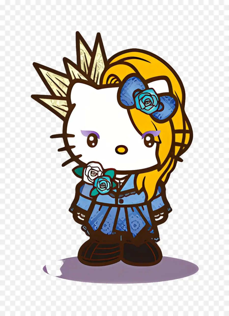 Yoshikitty，Çiçekli çizgi Film Karakteri PNG