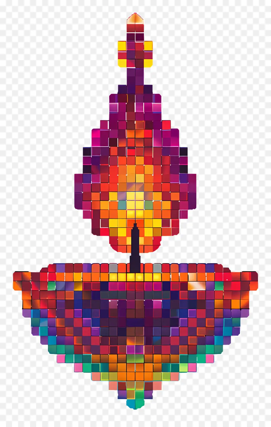 Piksel Diwali Diya，Piksel Sanat Diya PNG