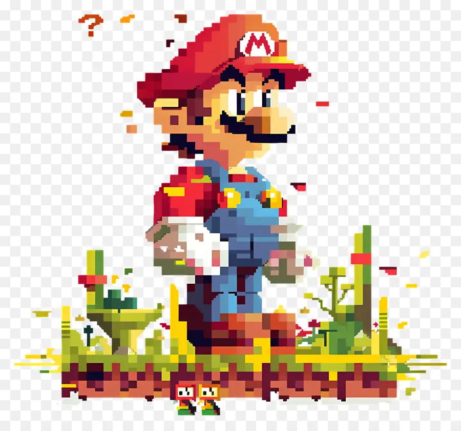 Piksel Mario，Piksel Karakter PNG