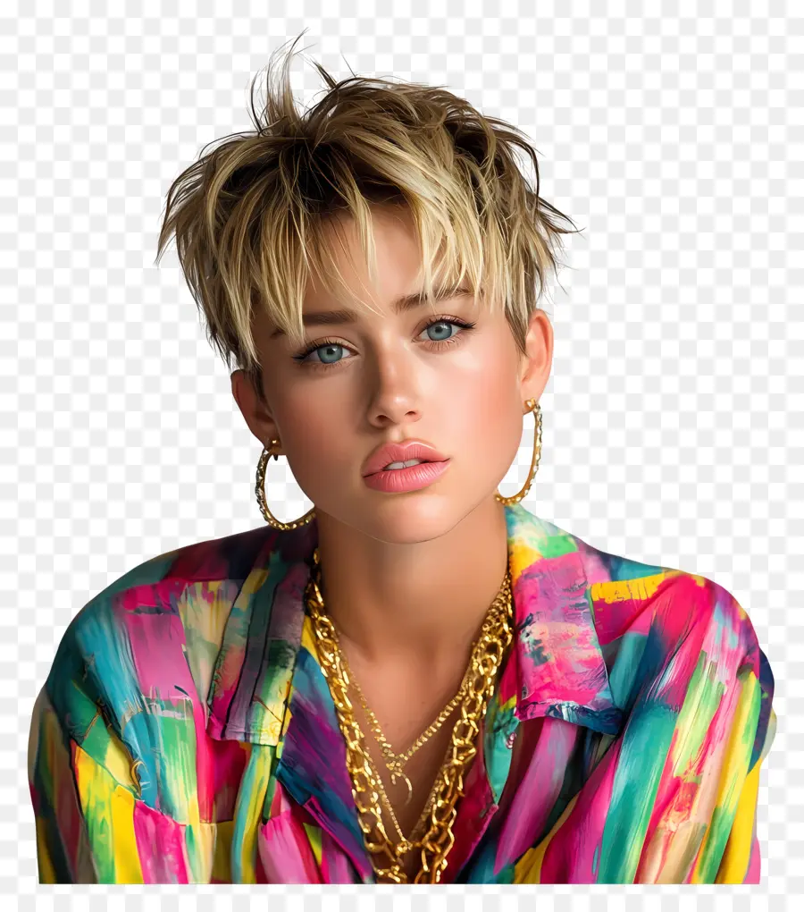 Miley Cyrus，Renkli Moda Kadını PNG