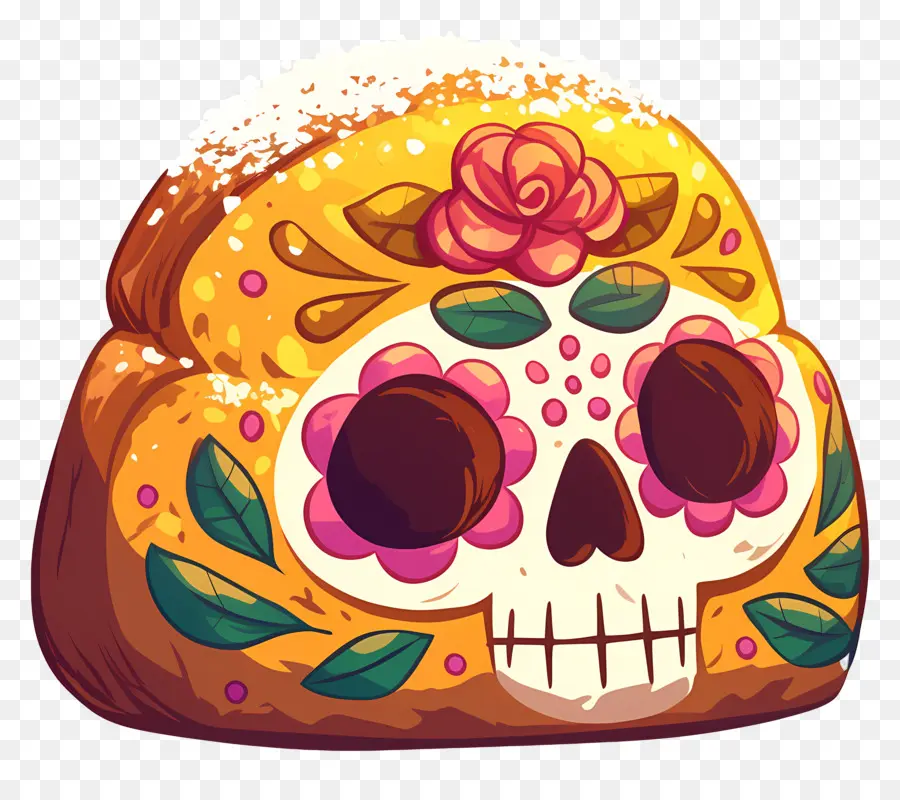 Pan De Muerto，Dekorlu Ekmek PNG