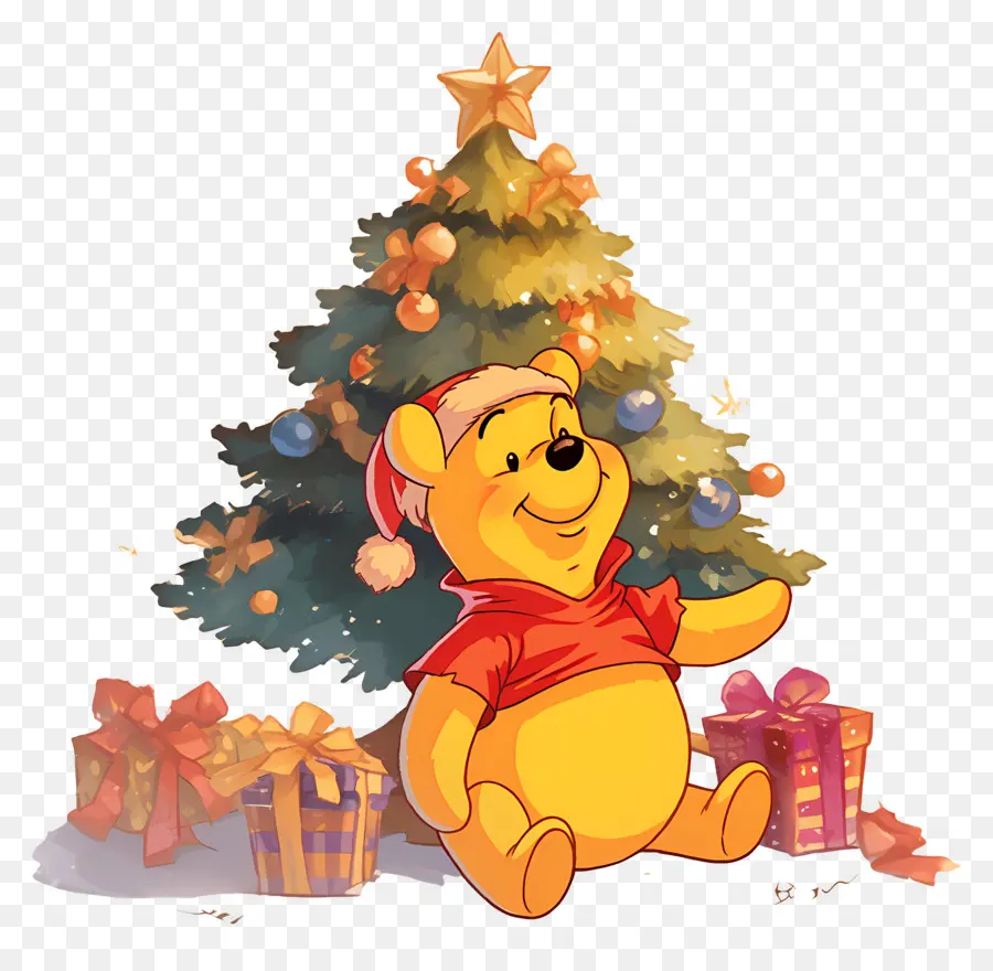 Winnie The Pooh，Noel Ağacı Ile Ayı PNG