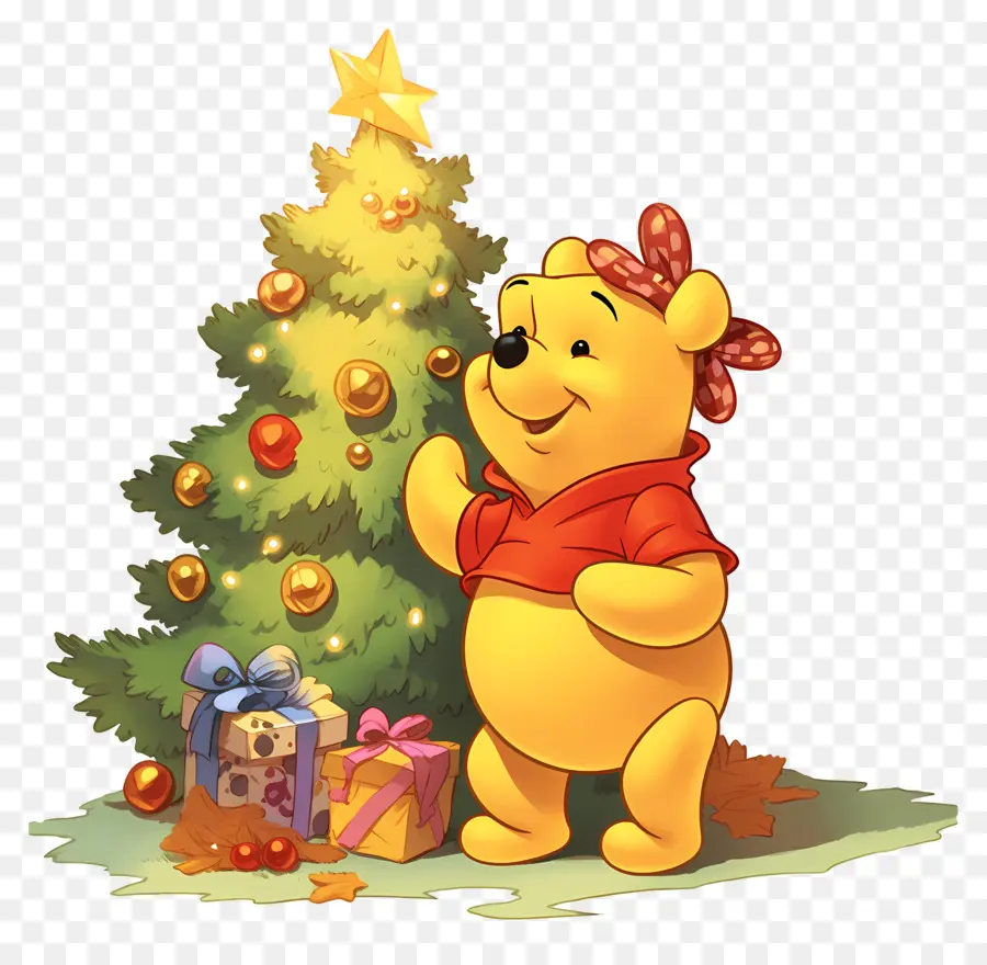 Winnie The Pooh，Noel Ağacı Ile Ayı PNG