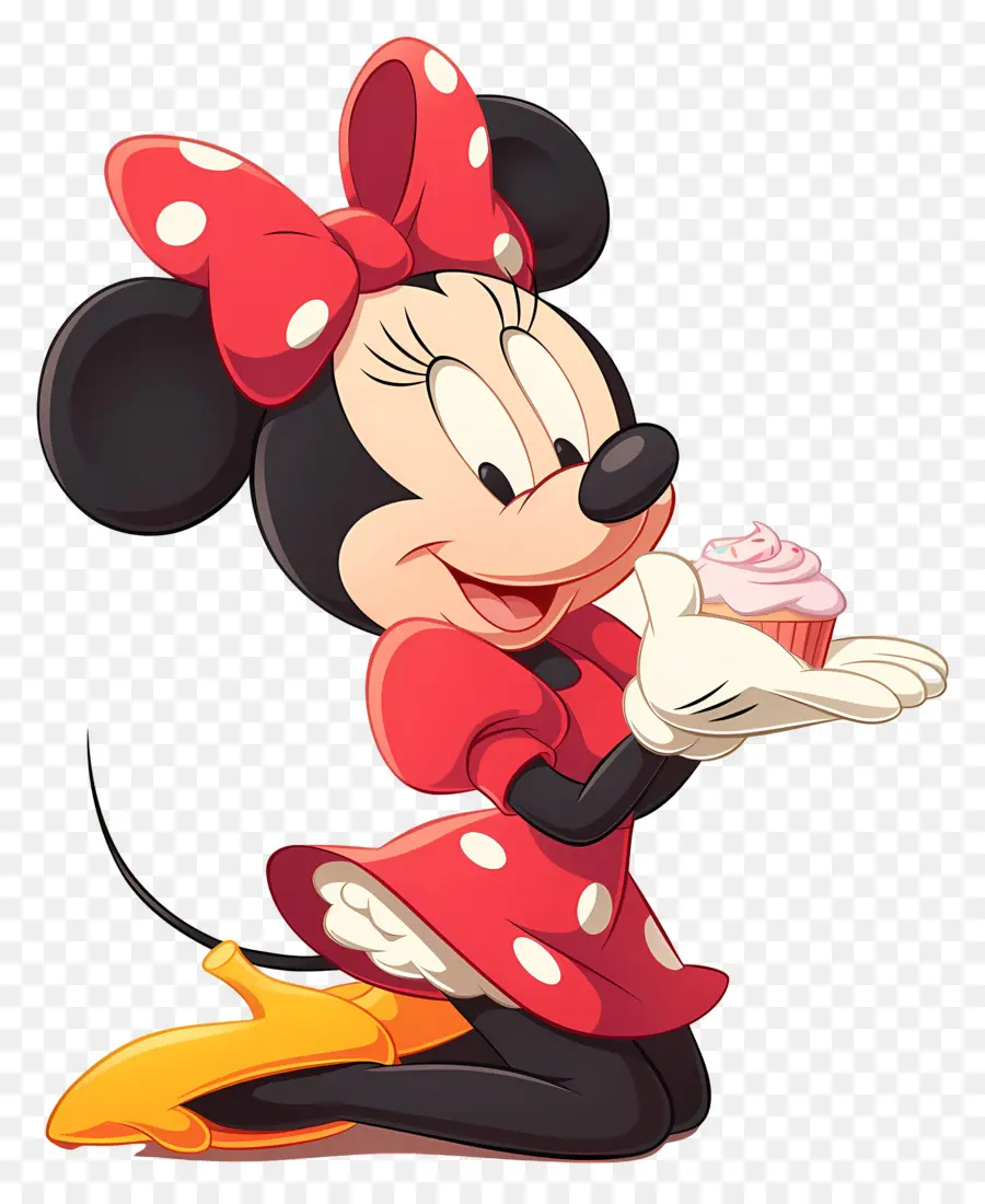 Minnie Fare，Cupcake Ile Karikatür Fare PNG