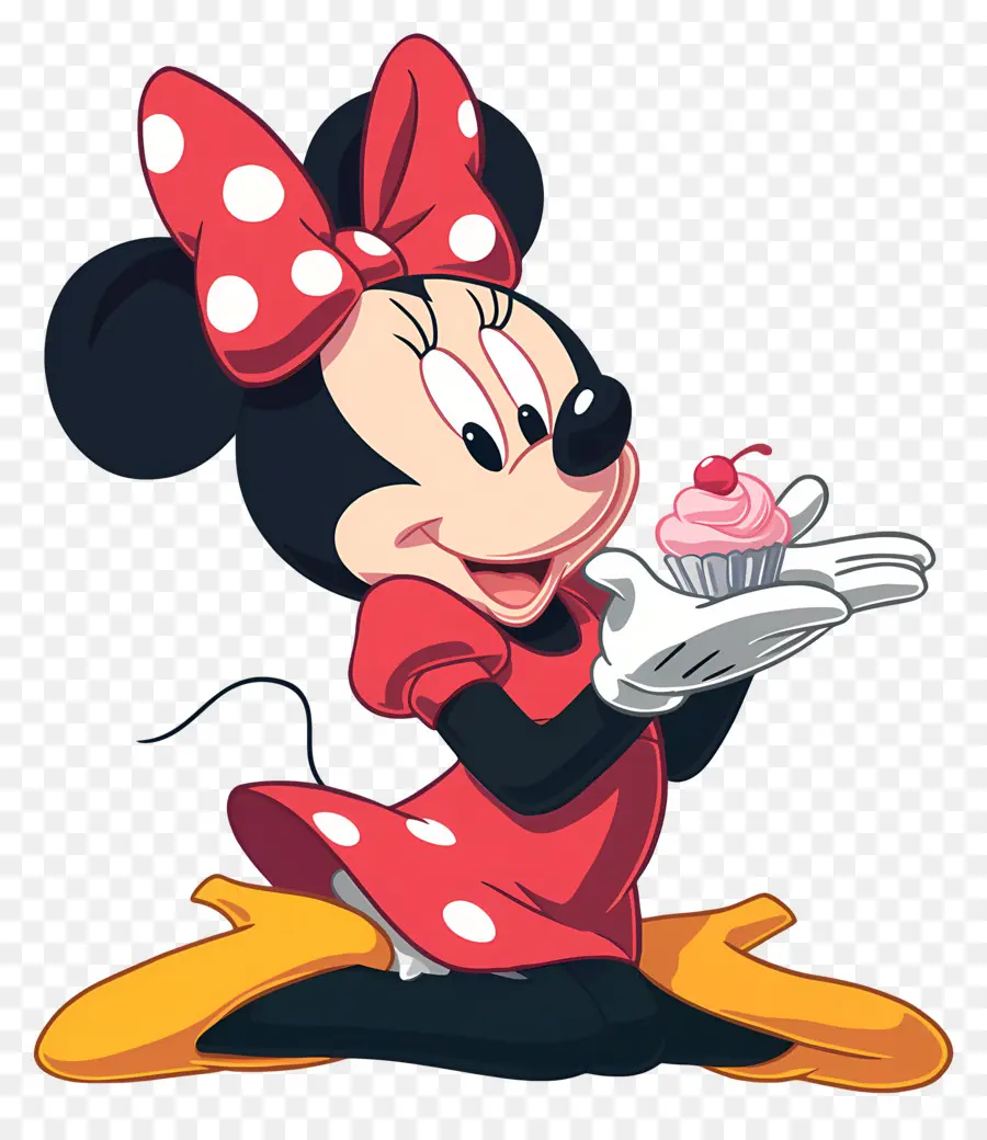 Minnie Fare，Cupcake Ile Karikatür Fare PNG