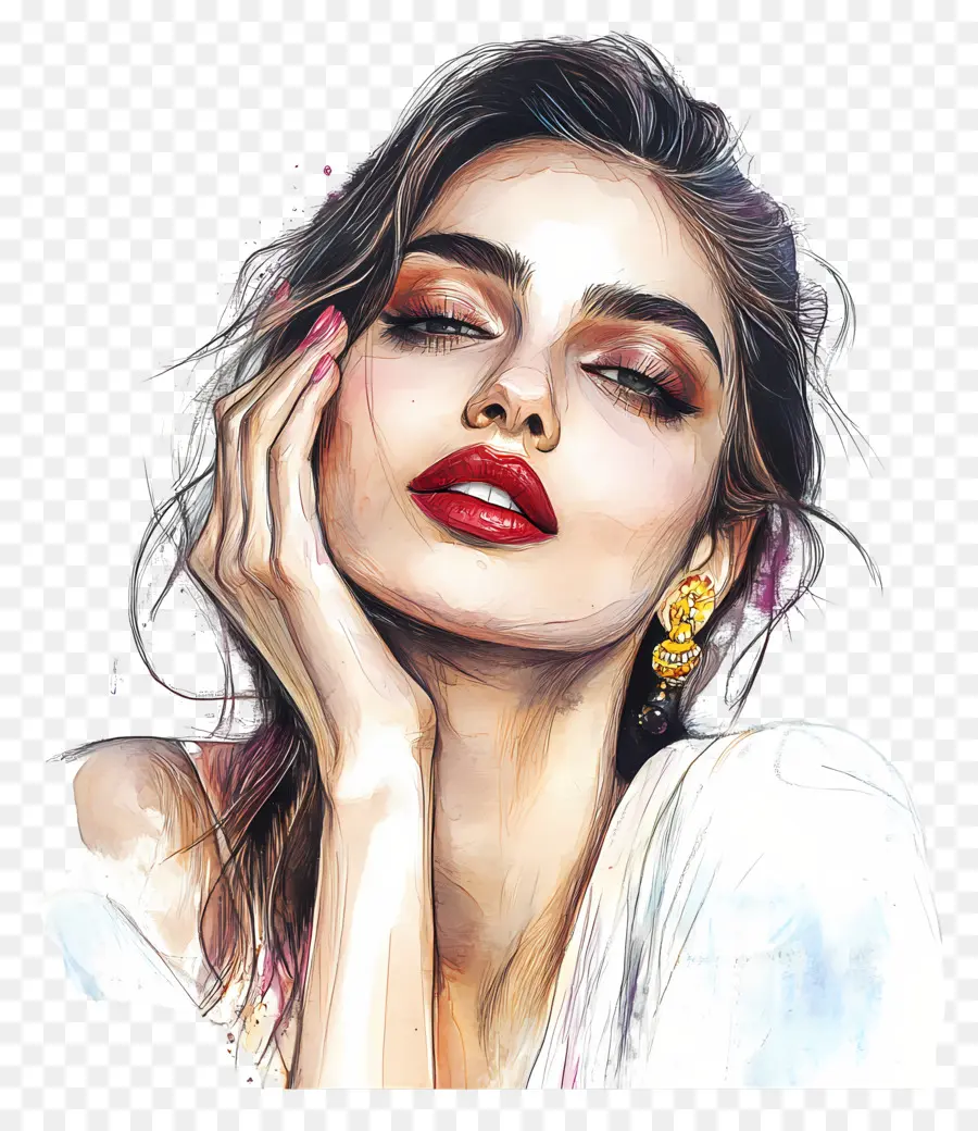 Deepika Padukone，Moda İllüstrasyonu PNG