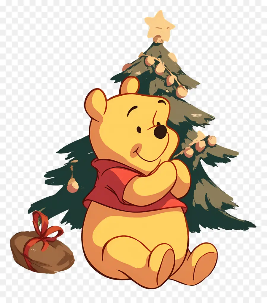 Winnie The Pooh，Noel Ağacı Ile Ayı PNG