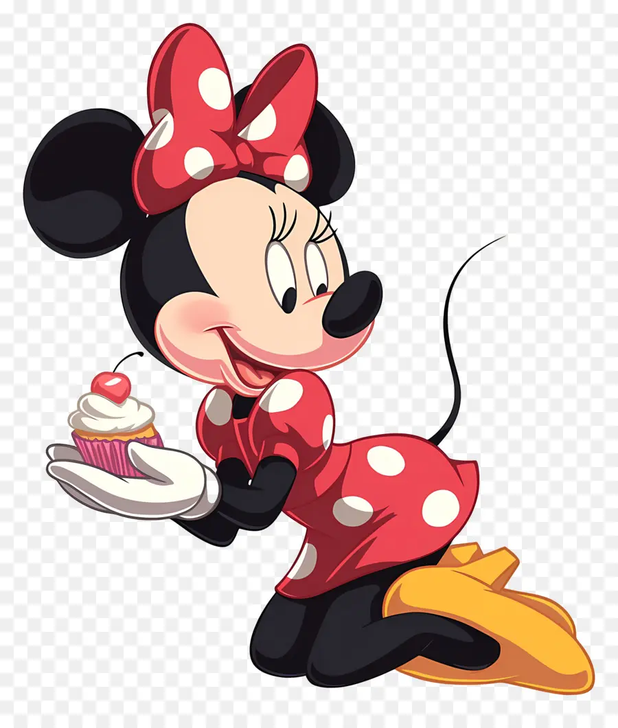 Minnie Fare，Cupcake Ile Karikatür Fare PNG