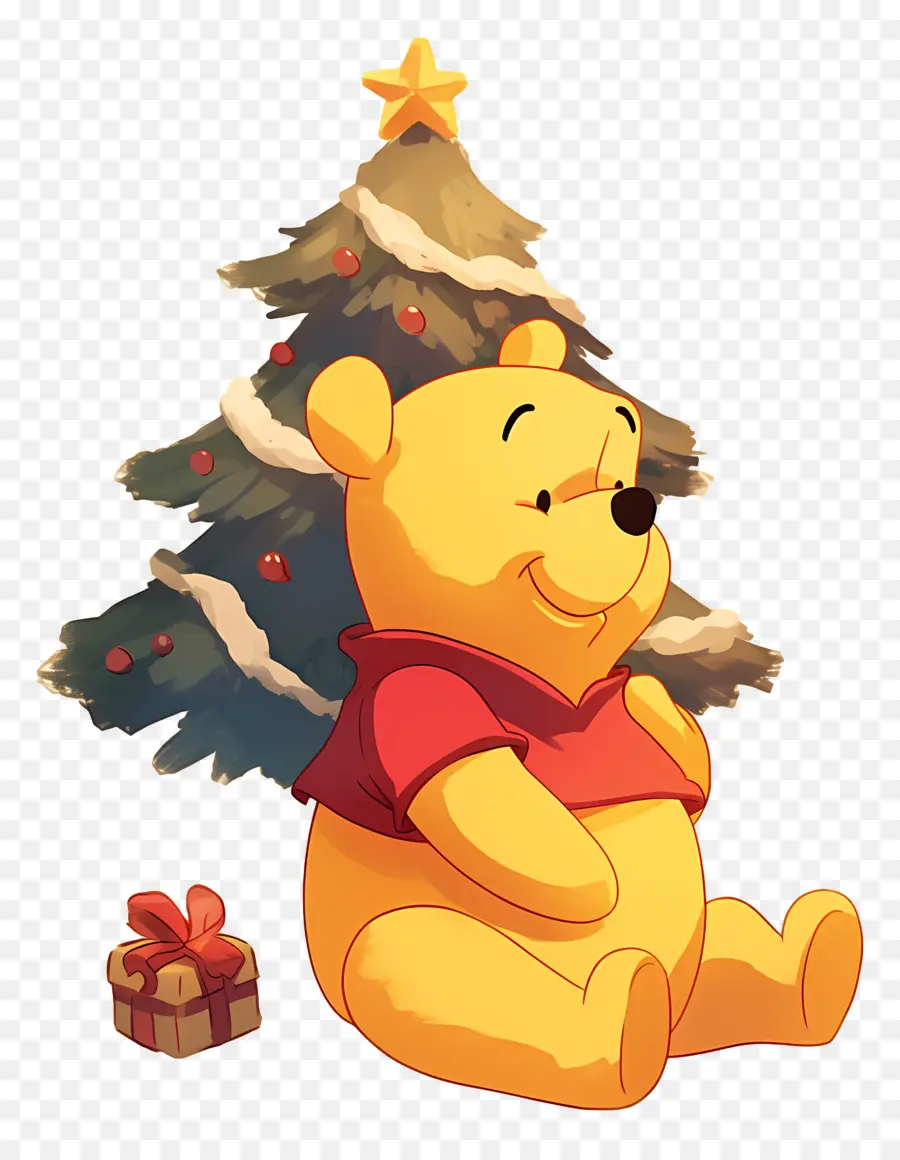 Winnie The Pooh，Noel Ağacı Ile Ayı PNG