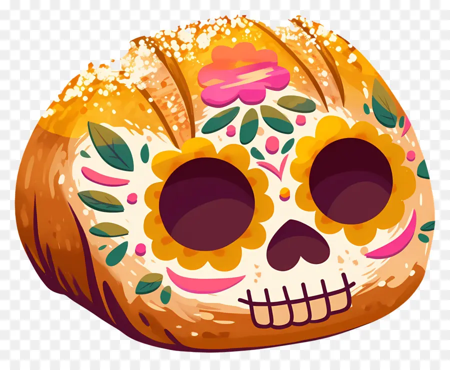 Pan De Muerto，Dekorlu Ekmek PNG